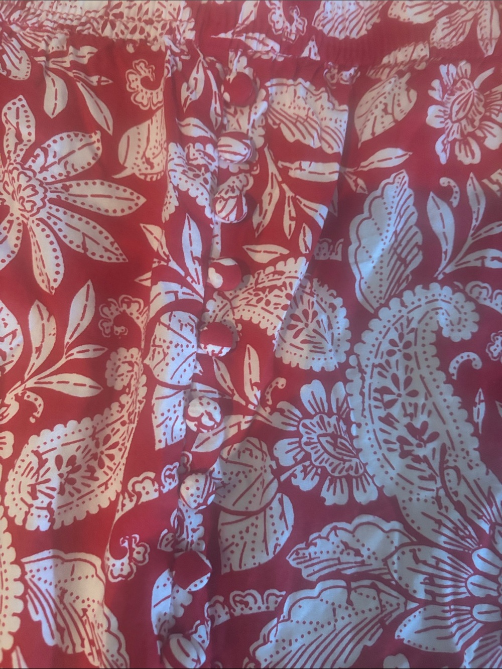 LOFT Red Floral Print Midi Skirt - Picture 3 of 7